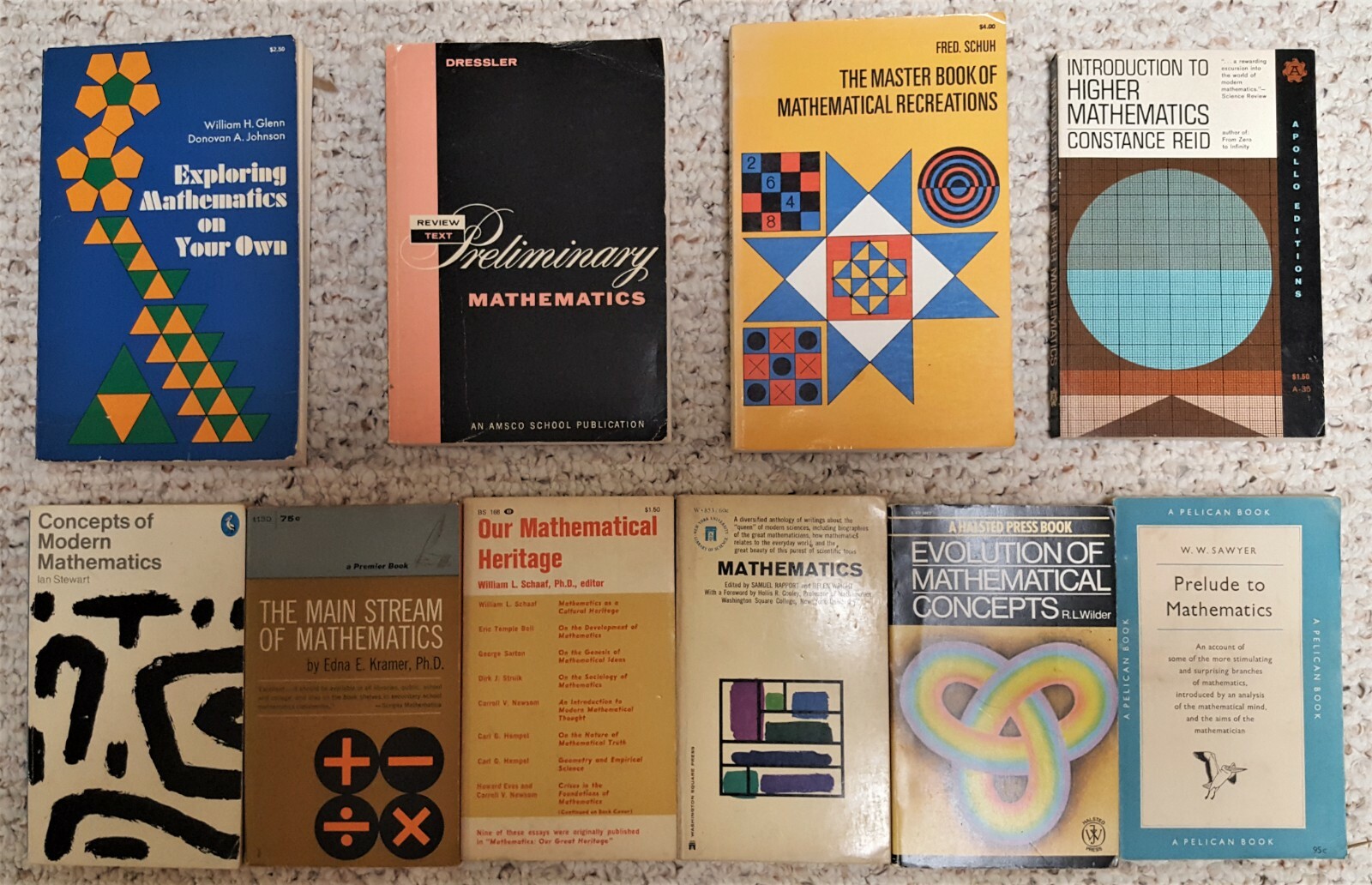 10 Paperback Math Book Lot 1950s70s Schuh Schaaf Stewart Sawyer Reid Dressler eBay