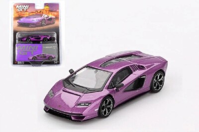 Mini GT 1:64 Lamborghini Countach LPI 800-4 Viola 30th Diecast Model MGT00865-1I