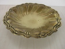 ANTICO VASSOIO OTTONE ARGENTATO 1000 PUNZONE CENTROTAVOLA LBERTY ART DECO' 