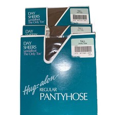 3 Packs Sears Day Sheers Sandalfoot Hug-alon Pantyhose Tall Smoky Taupe 1 Pair