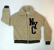 Epic Threads NYC Bomber Jacket Girl's Size S Full Zip Up Faux Fur Sherpa