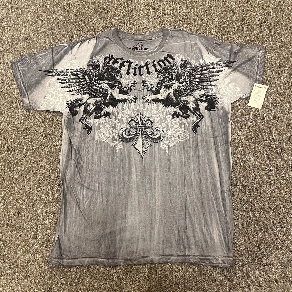 AFFLICTION T-Shirt NEW Authentic Gray Andrei Arlovski Signature