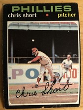 1971 Topps Chris Short Baseball Card #511 Phillies Pitcher Low Grade