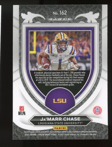 Ja’Marr Chase Prizm Draft WHITE SPARKLE /20 Crusade Insert LSU Bengals RC Rookie - Picture 2 of 2
