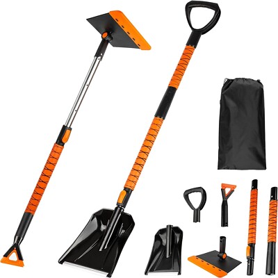 Zone Tech 5 - 1 Ice and Squeegee Scraper with Snow Shovel 32''-42'' Extendable Set