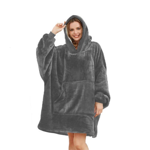 Oversized Hoodies Snuggy Hooded Blanket Super Plush Fleece Wearable Large HOodie - Picture 30 of 51