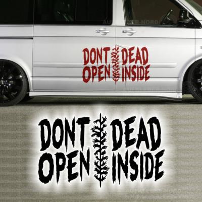 Dont open dead inside 100cm Walking Dead Autoaufkleber B20 Zombie Heck Seite Bus