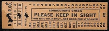 New York Central Railroad Train Seat Check c1930's-40's