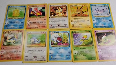 Pokemon WOTC Cards of 10 TCG- Shadowless, 1st Edition, Rare Cards- ABC S10 