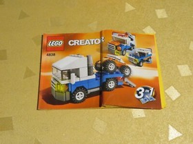 LEGO &reg; 4838 creator various Construction Vehicles 3 in 1, Good Condition, Complete, Original Packaging & Ba