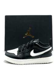 NEW TODDLERS BABY NIKE AIR JORDAN 1 LOW ALT TD BLACK/WHITE DR9747 043