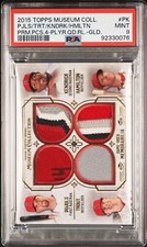 2015 Topps Museum Coll Player Quad Relics #PK Mike Trout - Gold /25 POP 1 PSA 9