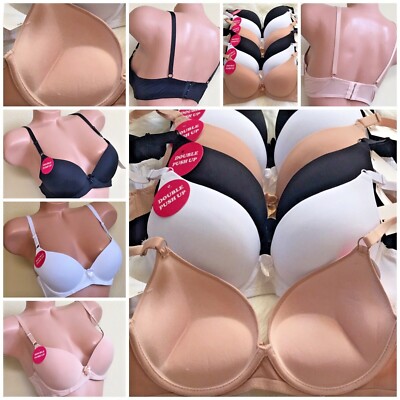 3/6 Bras Women's Max Lift Extreme Push-ups Bra Add 2 Cup Push up 9902 Lot 32-40C