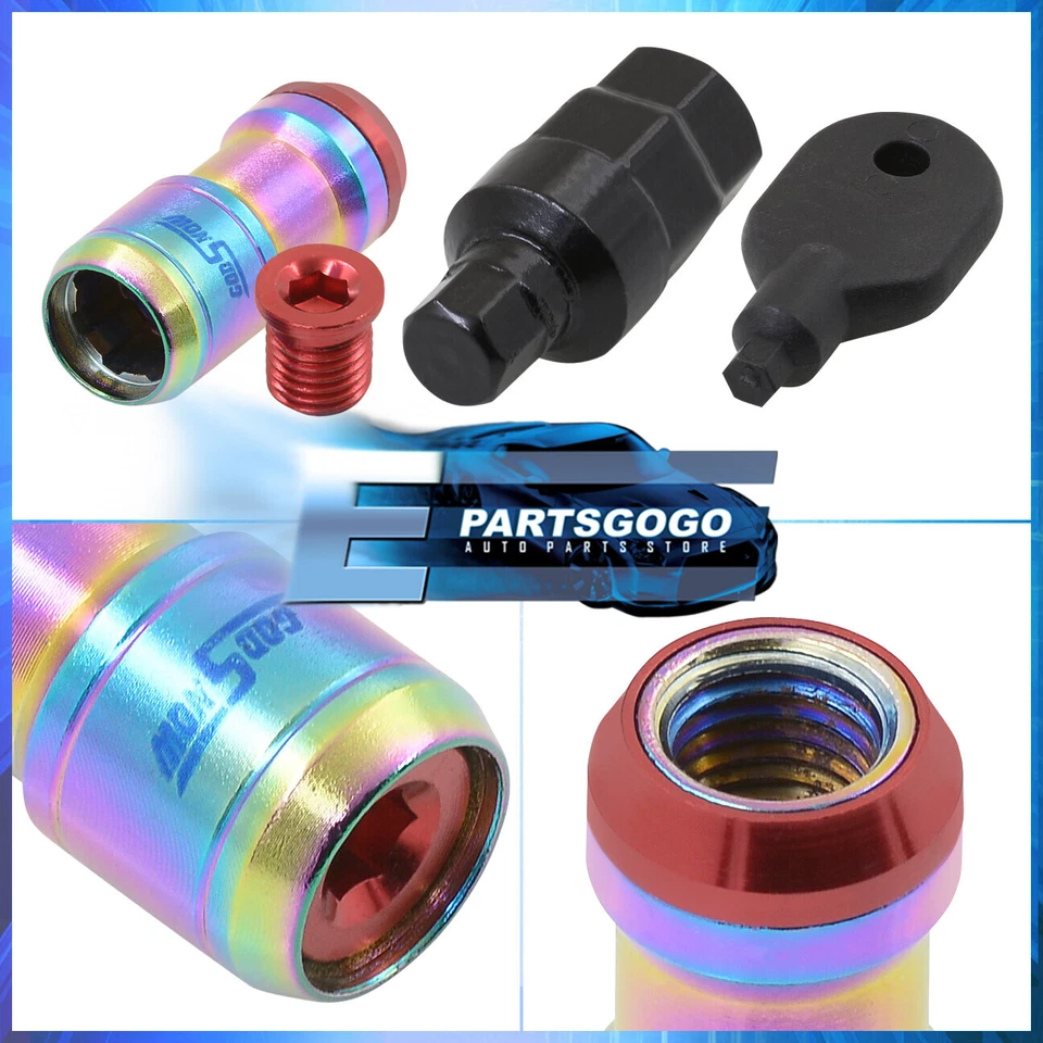 20PCS M12 x 1.5mm Open/Closed Extended Heavy Duty Steel Racing Lug Nuts Set Red Foto 2 de 3