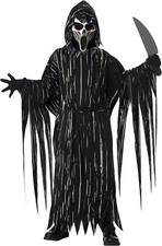 Howling Horror Scary Ghost Hooded Robe Fancy Dress Up Halloween Child Costume