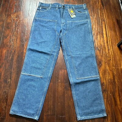 NWT Carhartt FR Jeans Men 46x36 Blue Straight Double Knee Flame Resistant