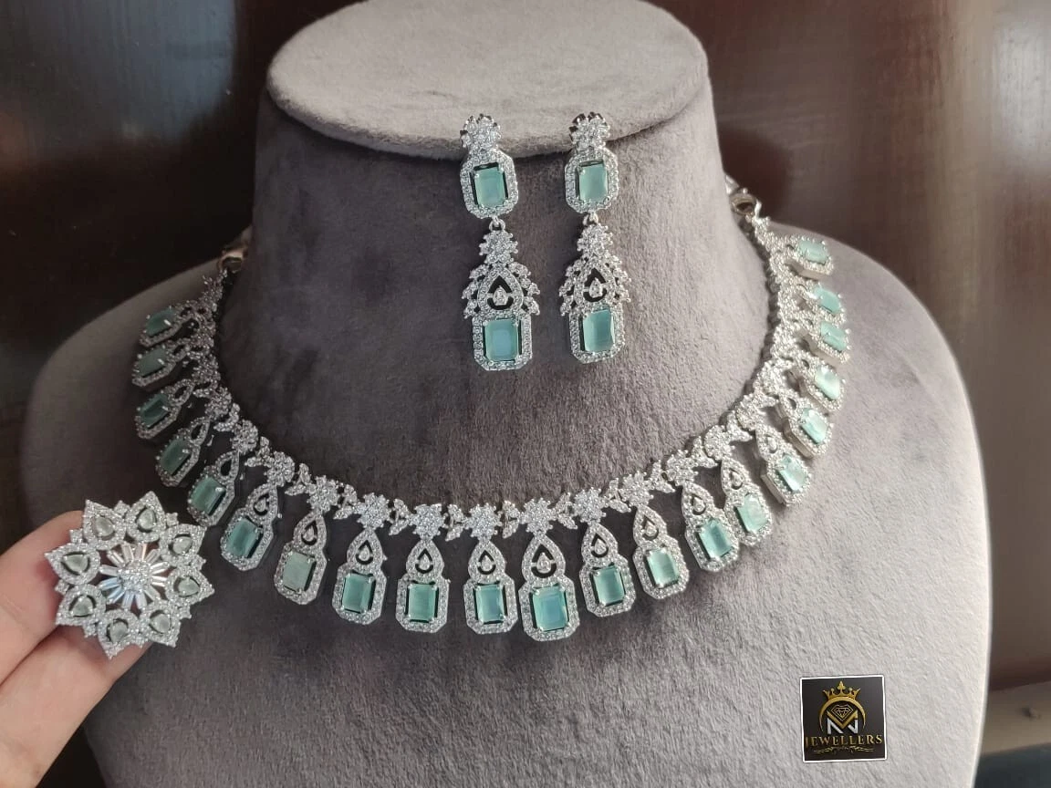 American diamond shop necklace set wholesale