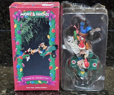 Enesco Disney Mickey & Goofy - Plane Ol Holiday Fun C/R Hallmark Ornaments