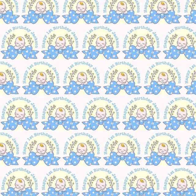 wrapping paper 1st birthday boy