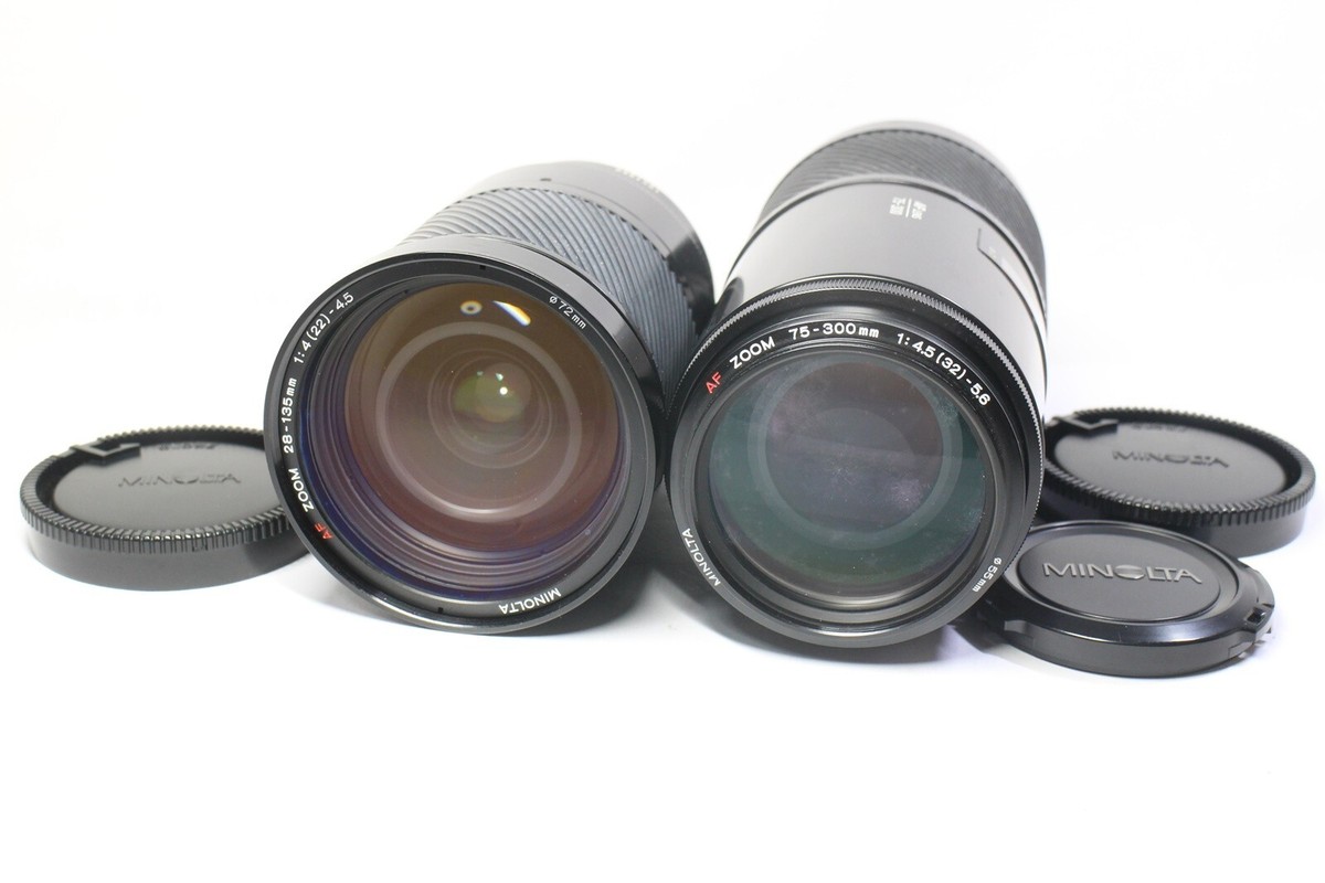 Lot of 2 Minolta AF Zoom 28-135mm F/4-4.5 + 75-300mm F/4.5-5.6