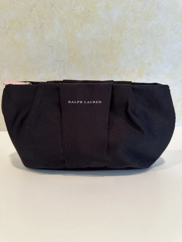 Bolso de Maquillaje Ralph Lauren Mujer Pequeño 10x5 Negro Exterior Rosa Interior Cremallera Superior20 Foto 3 de 4