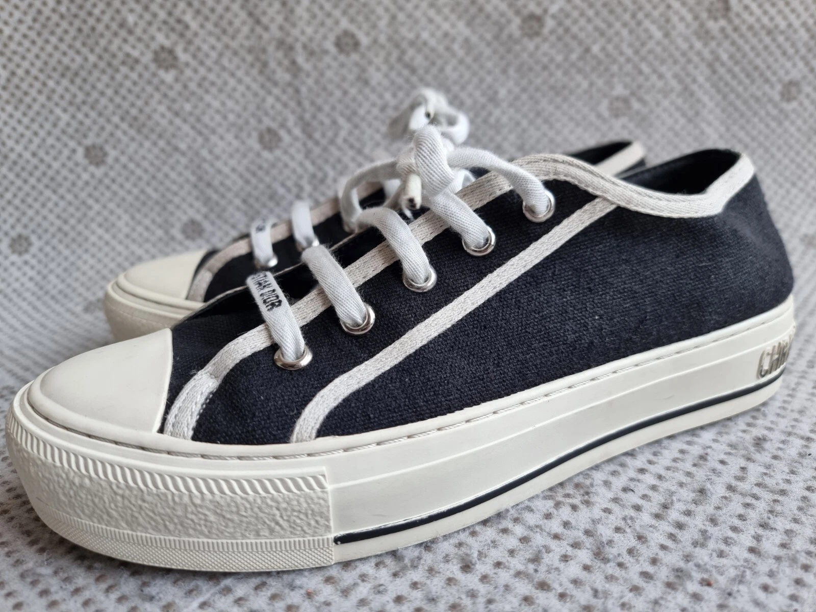 Haut bas Walk'n'Dior en toile noire/blanche taille 38
