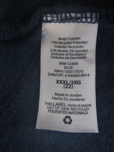 Athletic Works Pants Women's Size XXXL Navy Blue Solid Sweatpants Pull On Soft - Picture 4 of 5