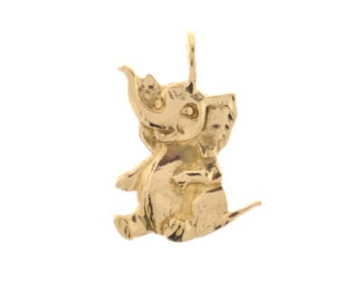 14K Yellow Gold Sitting Elephant Charm PCJ