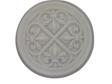 Round 16 in Fleur De Lis Concrete Cement Stepping Stone Garden Craft Mold 1095