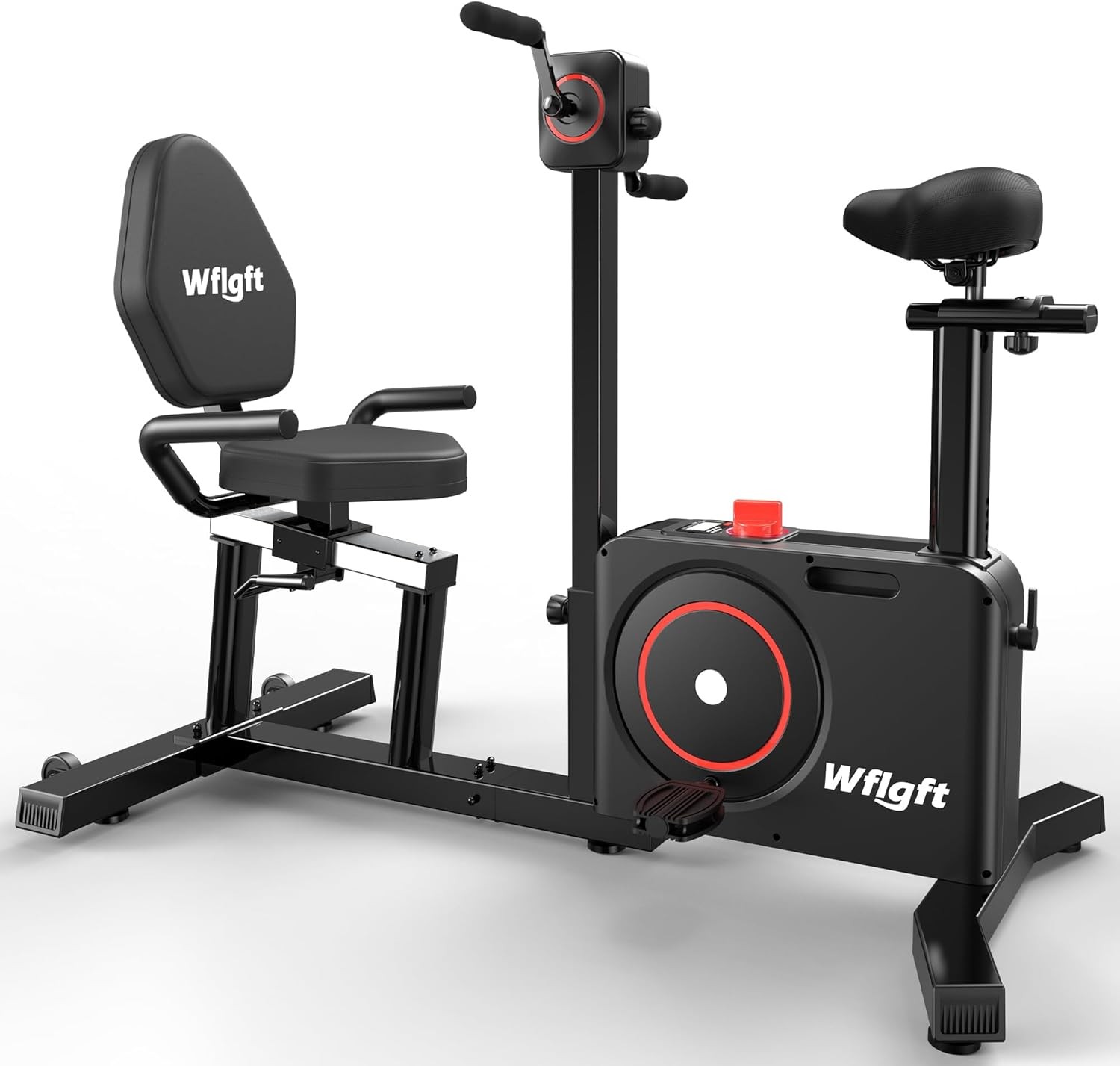 Home Recumbent Exercise Bike Dual Mode Sit & Upright Bike wi