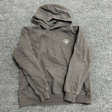Ariat Hoodie Boys Size L/14-16 Gray Camo Shield Logo Pullover Sweatshirt