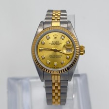 Rolex Datejust 69173 Ladies Watch Steel Gold Champagne Diamond Dial Box