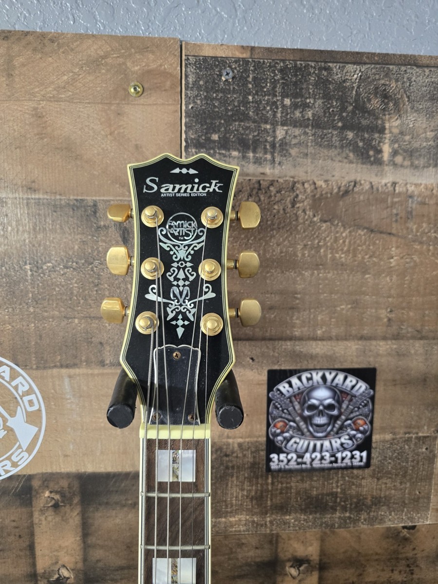 1980s Samick HJ650 Hollow Body Electric Guitar W/Hard Shell Case