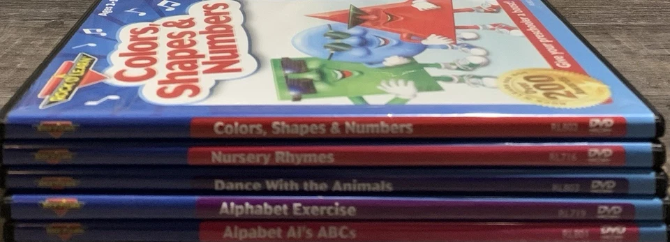 Lot Of 5: Rock N Learn Set ABC’s, Animals, Nursery, Exercise, & Colors VERY GOOD - Image 3 of 3