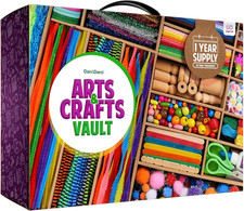 Arts and Crafts Vault - Craft Supplies Kit in a Box - Birthday Gift for Kids Age