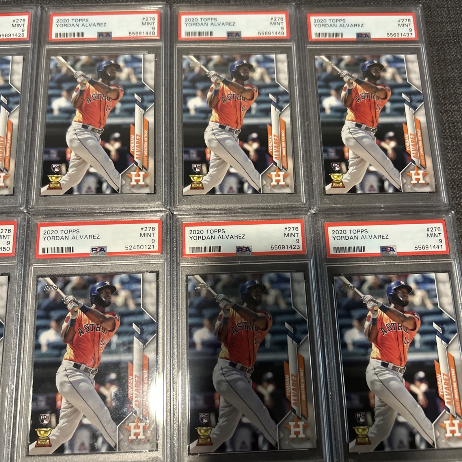 Yordan Alvarez Rookie Card Houston Astros 2020 Topps #276 (RC) PSA Mint 9 QTY view 2