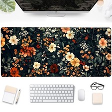 Desk Mat, Colorful Flower Floral Large Extended Gaming Mouse Pad,Waterproof N...