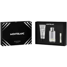 Mont Blanc Explorer Platinum Set 3.3oz EDP Spray + .25oz Mini + 3.3oz Shower Gel
