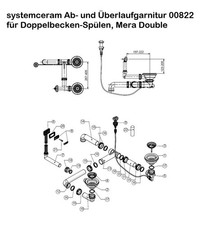 SystemCeram Ab- u. Überlaufgarnitur 00822 Doppel-Becken-Spüle Mera Double Exzent