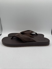 Flojos Men's Size 10 Jersey Memory Foam Thong Flip Flop Brown