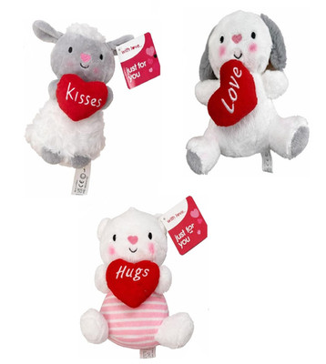 Ostern Geschenkset 3 weiche Plüsch Teddybär Herzen Liebe - Umarmungen & Küsse