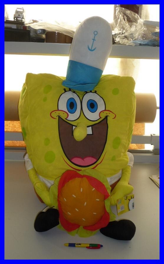 SPONGEBOB Plüsch BOB SCHWAMM Version MIT SANDWICH BURGER Riesen 60cm