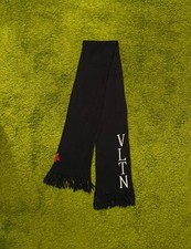 Valentino VLTN logo wool cashmere blend scarf black 216cm