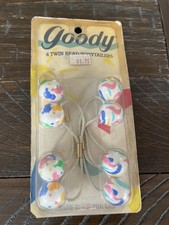 Goody Twin Bead Ponytailers Elastic Hair Ties Pink Purple Aqua Yellow Knockers