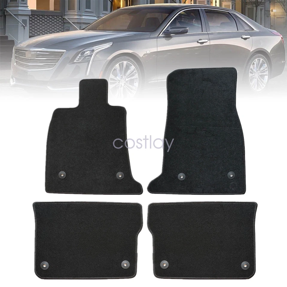 4 piezas alfombrillas negras para Cadillac CT6 2016-2020 4 puertas delanteras y traseras Foto 3 de 4