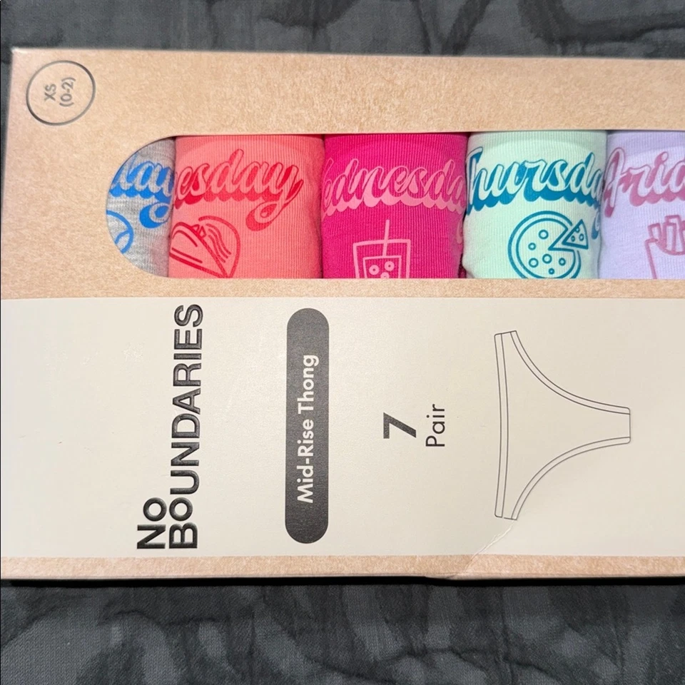 No Boundaries Mujer Talla XS (0-2) Tanga Mediano 7 Días de la Semana Elástico Foto 4 de 4