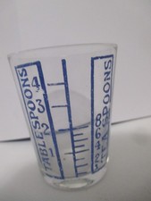 Vintage Glass Measuring Cup, Medicine Glass -teaspoon, tablespoon- pre metric