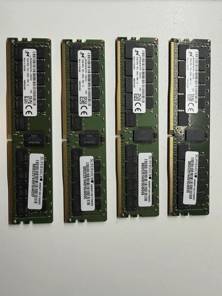 Menge 4 Micron MTA36ASF4G72PZ-2G9E2UI 32GB 2RX4 PC4-2933Y ECC RAM