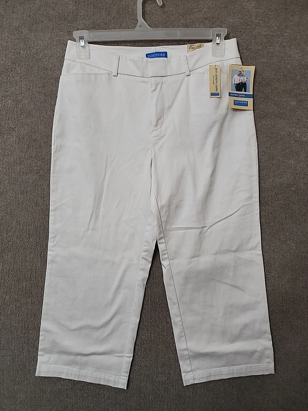 Dockers Metro Capri Pants Womens 10 White Nouveau Fit Stretch NEW