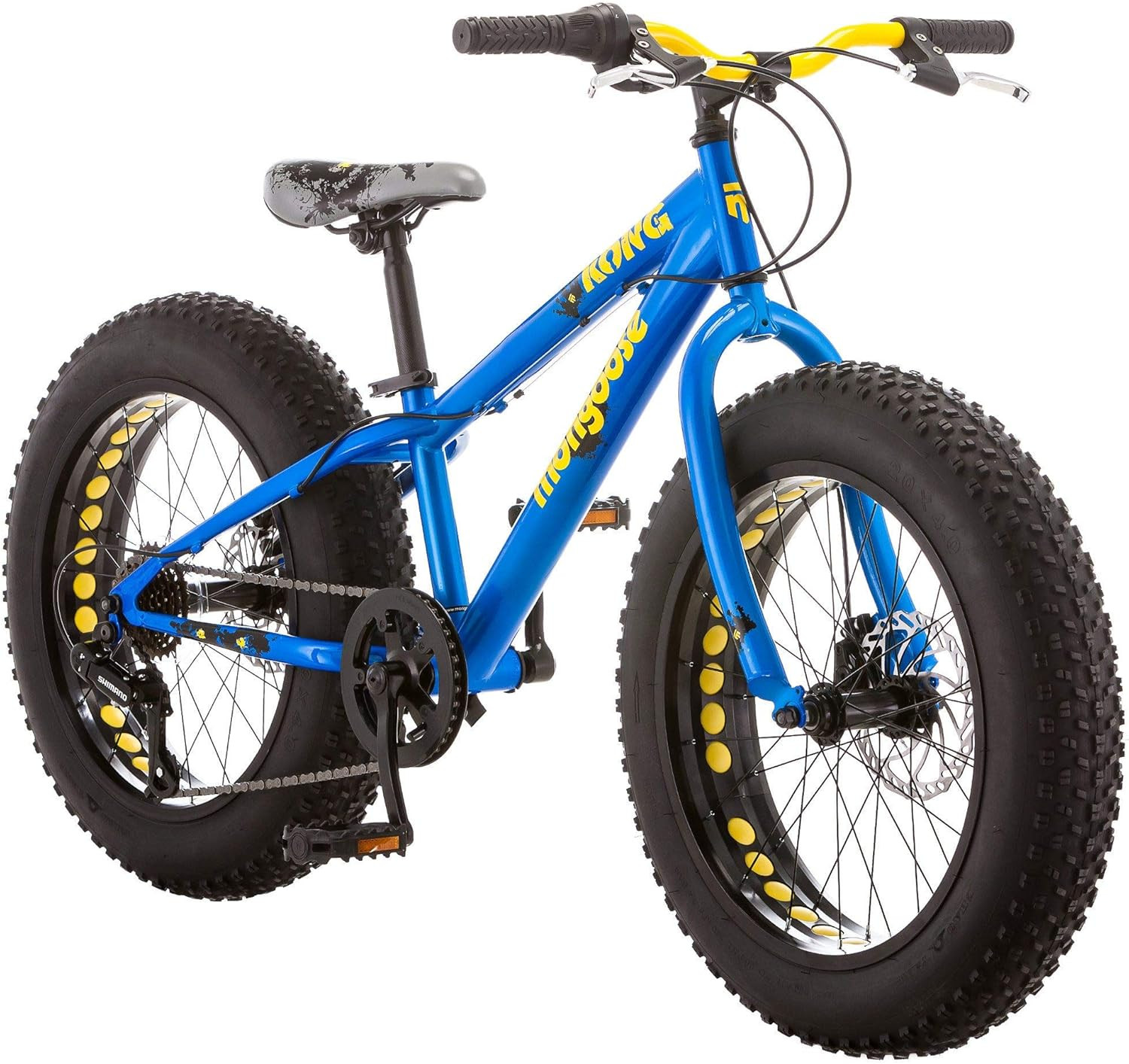 Mongoose Kong Fat Tire Mountain disc Bike for Kids 20" blue 